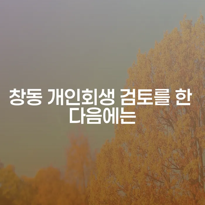 창동 개인회생 검토를 한 다음에는