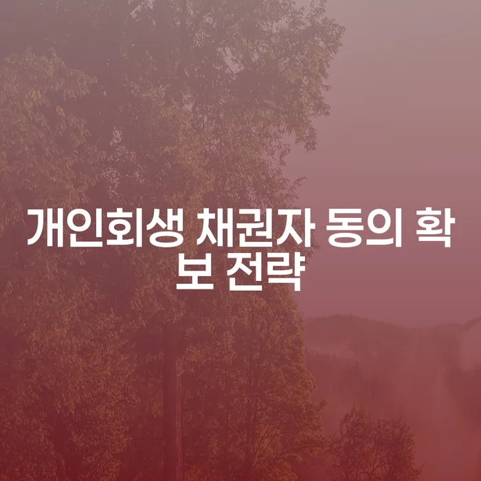 개인회생 채권자 동의 확보 전략: 성공적인 개인회생을 위한 필수 가이드