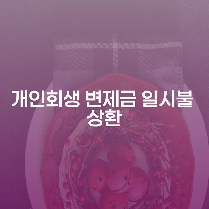 개인회생 변제금 일시불 상환, 가능한가요?